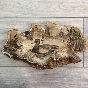 Carved Conk Shelf Mushroom‎ Art Duck Cabin Cottagecore Rustic Decor  Pyrography